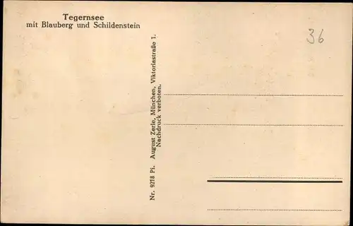 Ak Tegernsee in Oberbayern, Panorama, Blauberg, Schildenstein