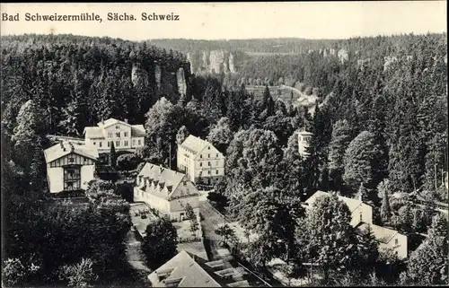 Ak Bad Schweizermühle Rosenthal Bielatal in Sachsen, Panorama