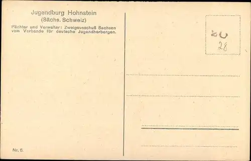 Ak Hohnstein Sächsische Schweiz, Jugendburg