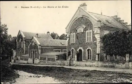 Ak Bures Essonne, Mairie et Écoles