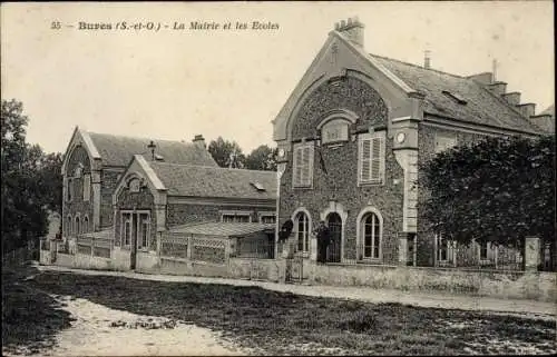 Ak Bures Essonne, Mairie et Écoles