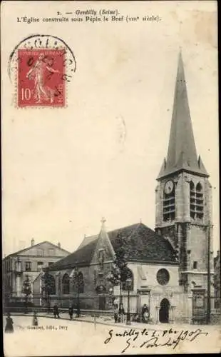 Ak Gentilly Val de Marne, Église