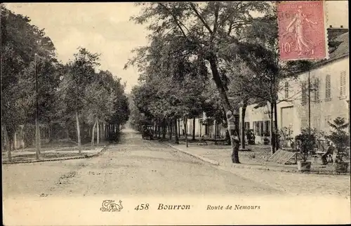 Ak Bourron Marlotte Seine et Marne, Route de Nemours