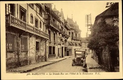 Ak Marlotte Seine et Marne, Grande Rue, Hôtel de la Renaissance