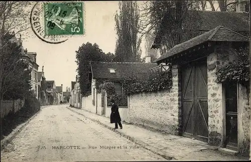 Ak Marlotte Seine et Marne, Rue Mürger et la Villa