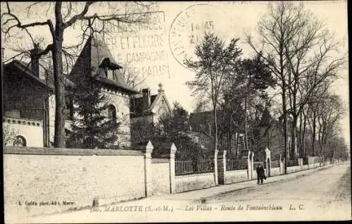Ak Marlotte Seine et Marne, Les Villas, Route de Fontainebleau