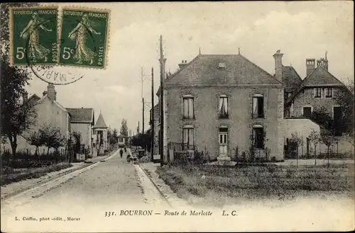 Ak Bourron Seine et Marne, Route de Marlotte