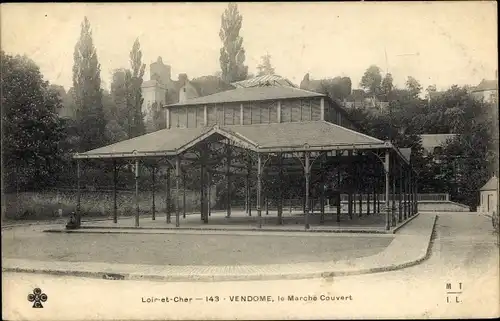 Ak Vendôme Loir et Cher, Le Marché Couvert