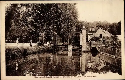 Ak Ligny le Ribault Loiret, Chateau de la Cour, Le Pont Levis