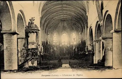 Ak Jargeau Loiret, L´Interieur de l´Eglise