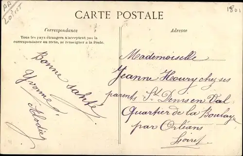 Ak Saint Denis Jargeau Loiret, a vol d´Oiseau