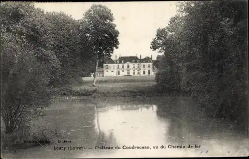 Ak Loury Loiret, Chateau du Coudreceau, vu du Chemin de Fer