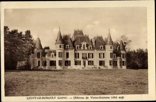 Ak Ligny le Ribault Loiret, Chateau de Vieux-Maisons, cote sud