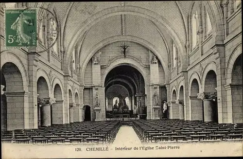 Ak Chemillé Maine et Loire, Interieur de l'Eglise Saint Pierre