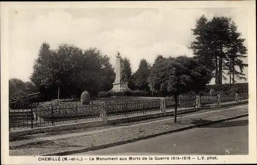 Ak Chemillé Maine et Loire, Le Monument aux Morts de la Guerre