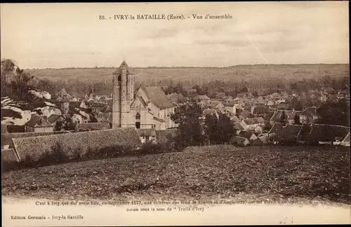 Ak Ivry la Bataille Eure, Vue d´Ensemble