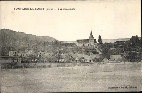 Ak Fontaine la Soret Eure, Vue d´Ensemble