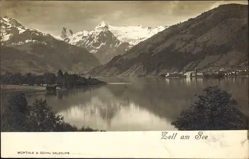 Ak Zell am See in Salzburg, Panorama vom Ort