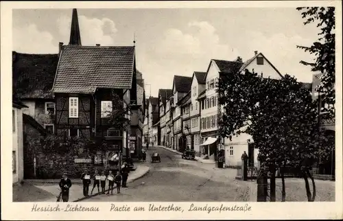 Ak Hessisch Lichtenau im Werra Meißner Kreis, Partie am Untertor, Landgrafenstraße