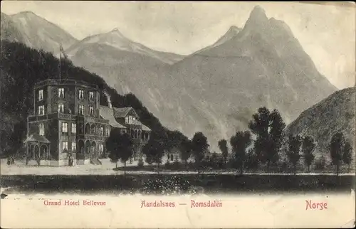 Ak Aandalsnes Romsdalen Norwegen, Grand Hotel Bellevue