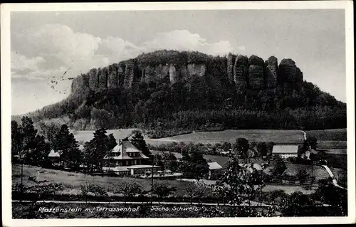 Ak Königstein an der Elbe Sächsische Schweiz, Pfaffenstein, Terrassenhof