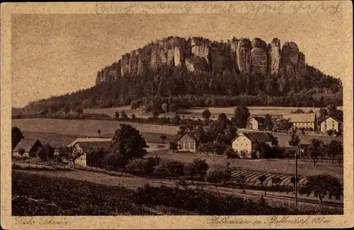 Ak Pfaffendorf Königstein an der Elbe Sächsische Schweiz, Panorama, Pfaffenstein