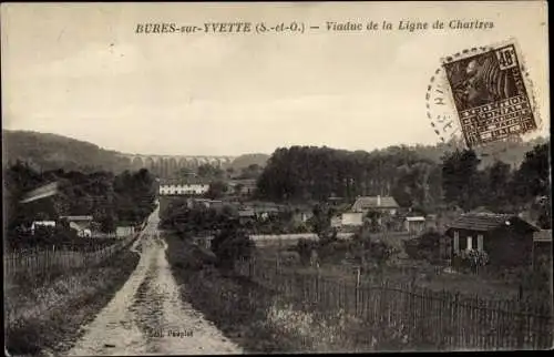 Ak Bures-sur-Yvette Essonne, Viaduc de la Ligne de Chartres