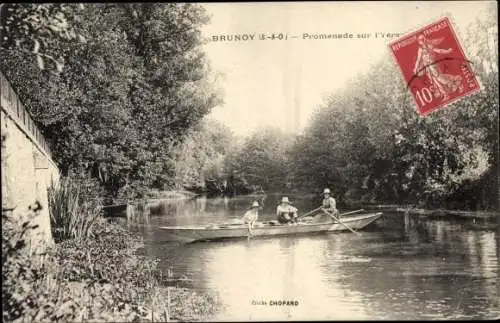 Ak Brunoy Essonne, Promenade sur l´Yerre