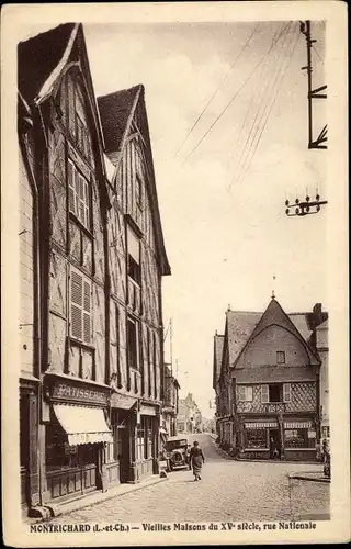 Ak Montrichard Loir et Cher, Vieilles Maisons Rue Nationale