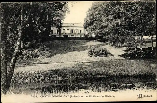 Ak Châtillon Coligny Loiret, Le Chateau de Riviere