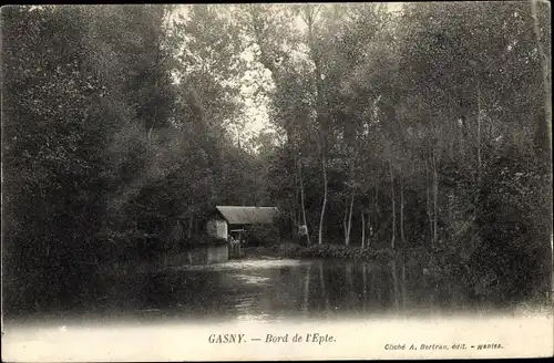 Ak Gasny Eure, Bord de l´Epte