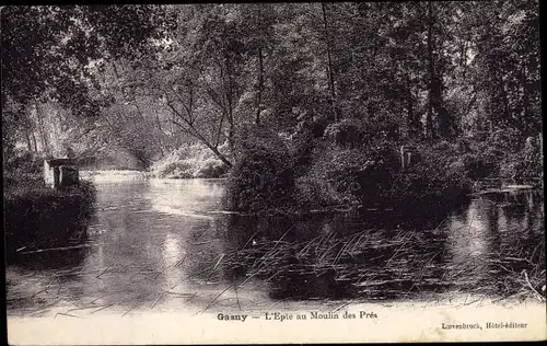 Ak Gasny Eure, L´Epte au Moulin des Prés