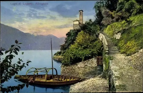 Ak Lugano Kanton Tessin Schweiz, Lago di Lugano, Albogasio