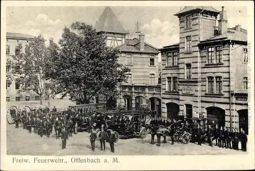 Ak Offenbach am Main Hessen, Freiw. Feuerwehr