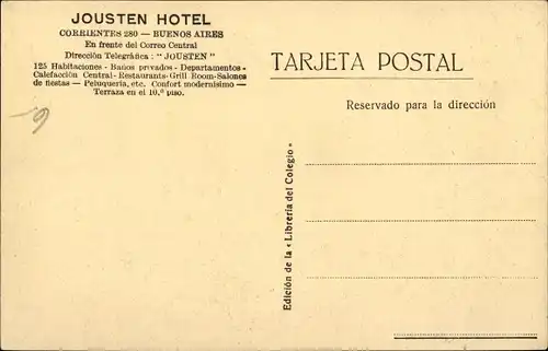 Ak Buenos Aires Argentinien, Jousten Hotel, Corrientes 280