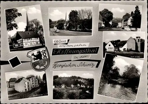 Ak Hoffnungsthal Rösrath im Rheinisch Bergischen Kreis, Straßenpartie, Altersheim, Kath. Kirche