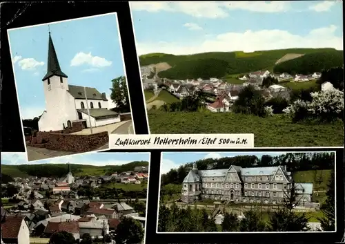 Ak Nettersheim Eifel Nordrhein Westfalen, Kurort, Kirche, Panorama vom Ort