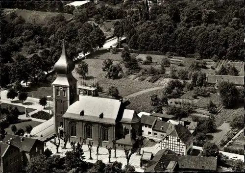 Ak Gymnich Erftstadt in Nordrhein Westfalen, Kirche, Luftbild