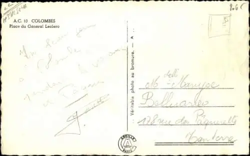 Ak Colombes Hauts de Seine, Place du Général Leclerc