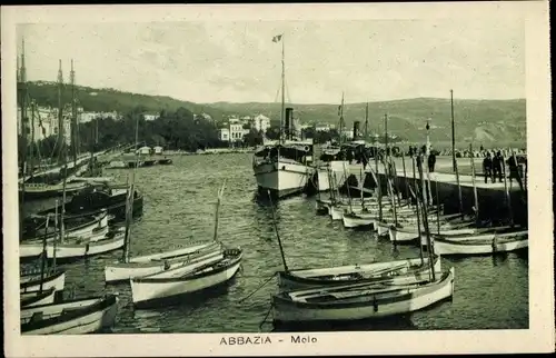 Ak Abbazia Kroatien, Bootshafen