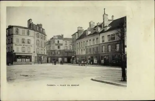 Ak Corbeil Essonne, Place du Marché