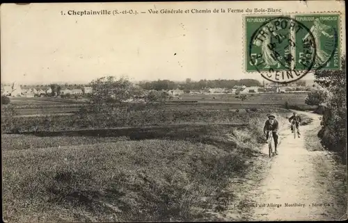 Ak Cheptainville Essonne, Vue Générale et Chemin de la Ferme du Bois Blanc