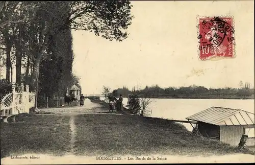 Ak Boissettes Seine et Marne, Bords de la Seine