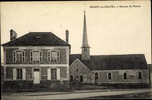 Ak Boissy-le-Châtel Seine et Marne, Bureau de Postes