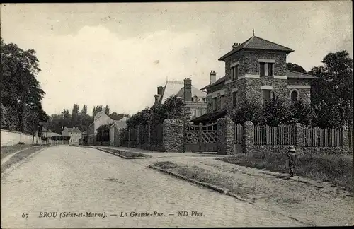 Ak Brou Seine et Marne, La Grande Rue