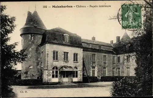 Ak Malesherbes Loiret, Chateau, Facade interieure