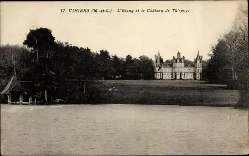 Ak Vihiers Maine et Loire, L'Etang, Le Chateau de Thirpoyl