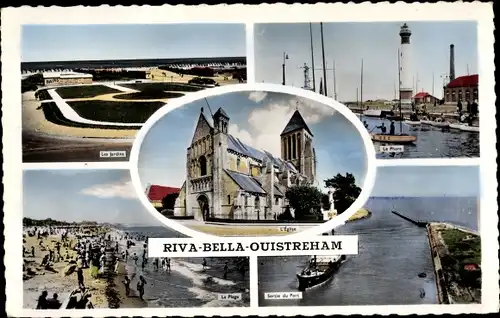 Ak Riva Bella Calvados, Montage, Minigolf, Phare, Port