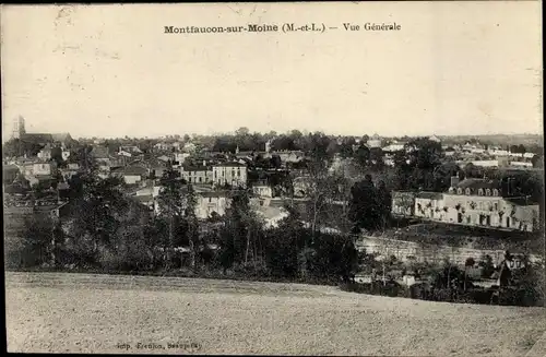 Ak Montfaucon sur Moine Maine et Loire, Vue generale