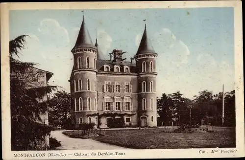 Ak Montfaucon sur Moine Maine et Loire, Chateau du Dore les Tours.